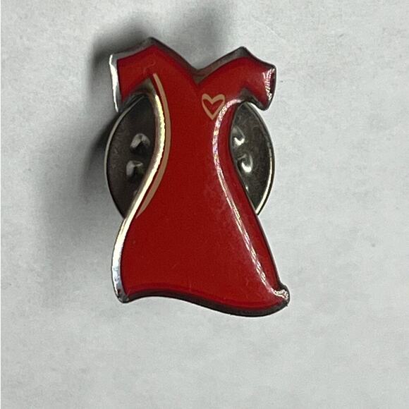 Women's Red Dress w/ Heart Pendent/Pin/Brooch. Fashion Jewelry - Picture 2 of 4